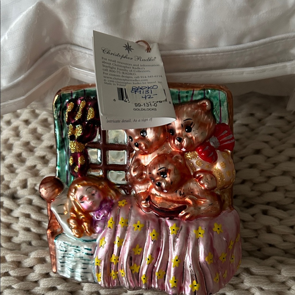 Christopher Radko goldilocks and the three Bears Bear Family Ornament